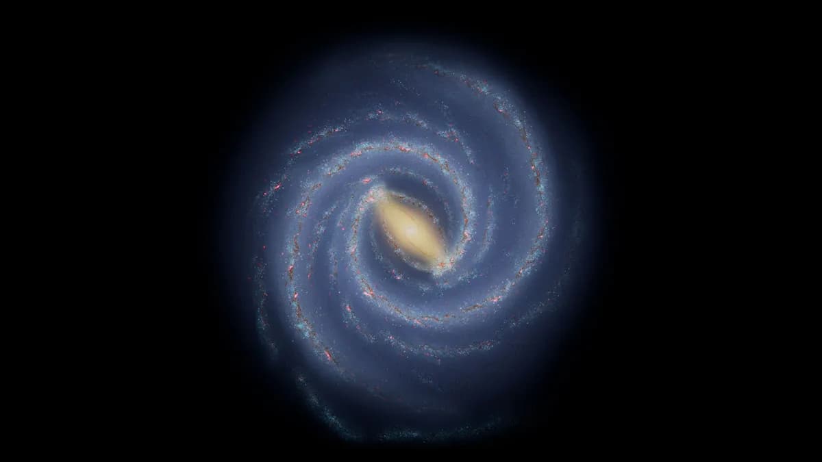 The Milky Way galaxy: a vast toroidal spiral viewed from above, its arms following the golden ratio